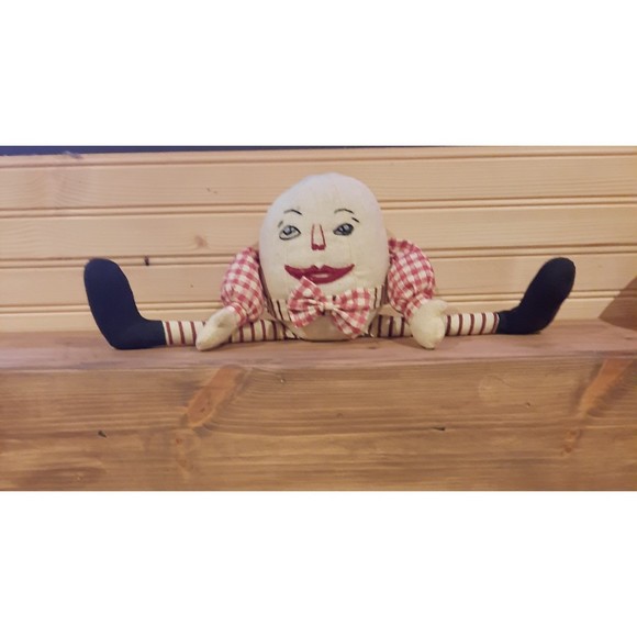 Humpty Dumpty Hand Made Stuffed Charactor Doll, Embroidered Face, Scary Face - Picture 1 of 5